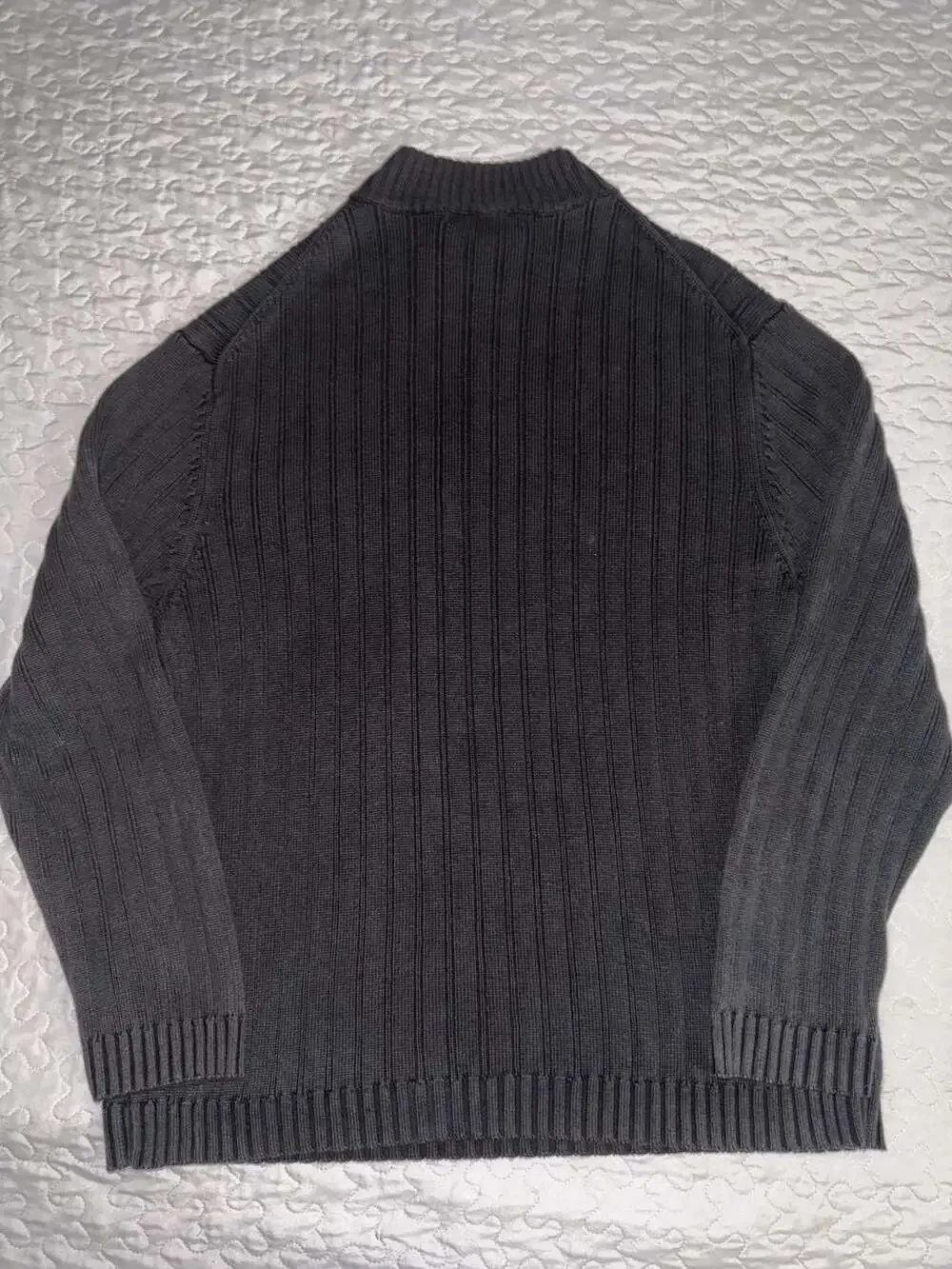 Hathaway Quarter Zip Sweater Size XL/XG Dark Gray Cotton